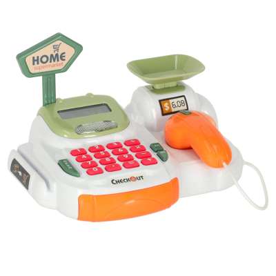 Cash register for children supermarket shop scanner calculator basket with accessories 36 el.
