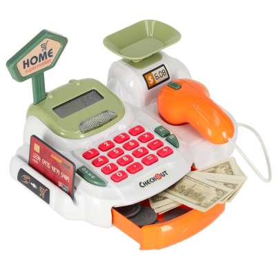 Cash register for children supermarket shop scanner calculator basket with accessories 36 el.