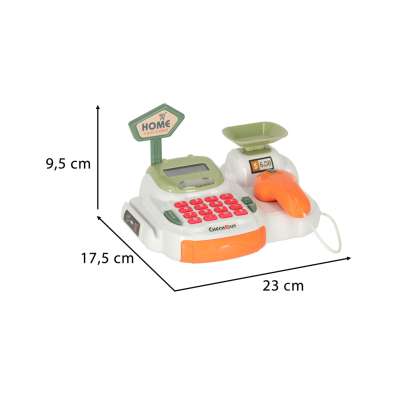 Cash register for children supermarket shop scanner calculator basket with accessories 36 el.