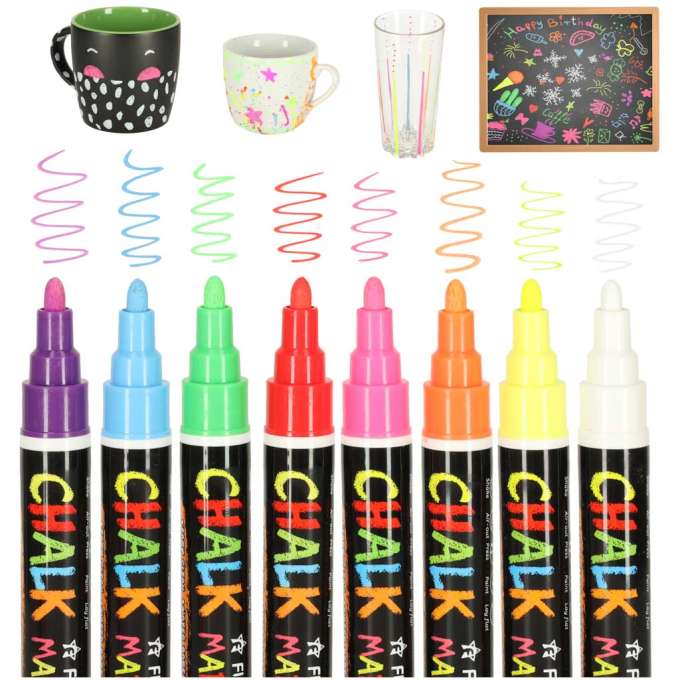 Chalk markers for glass whiteboard 8 pcs.