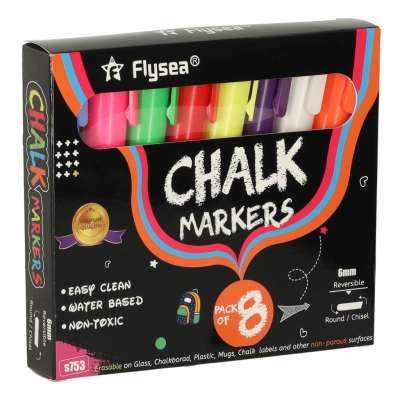 Chalk markers for glass whiteboard 8 pcs.