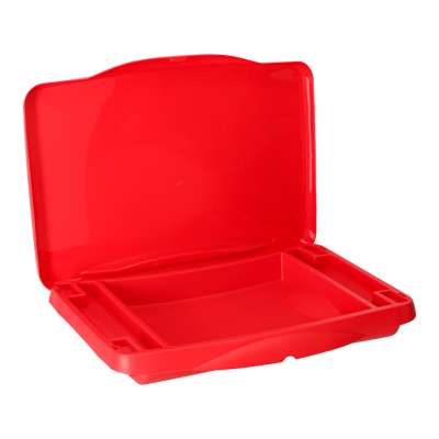 Children's car table with storage compartment red