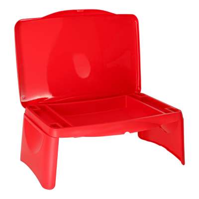 Children's car table with storage compartment red