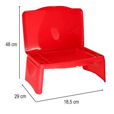 Children's car table with storage compartment red