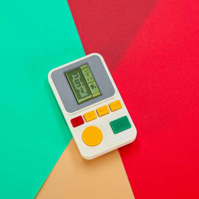 Console mini retro tetris puzzle green