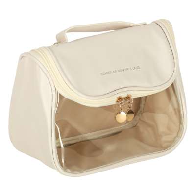 Cosmetic bag travel organiser beige