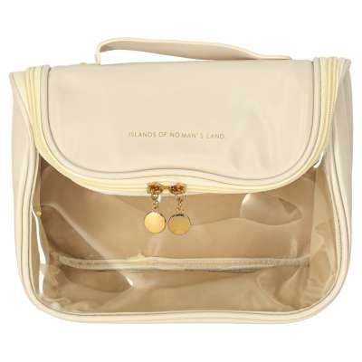 Cosmetic bag travel organiser beige