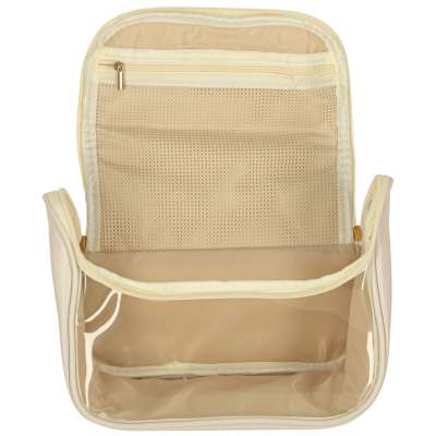 Cosmetic bag travel organiser beige