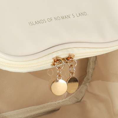 Cosmetic bag travel organiser beige