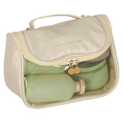 Cosmetic bag travel organiser beige