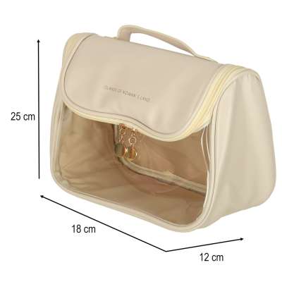 Cosmetic bag travel organiser beige