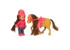 Doll and horse girl set pink 4 el. 2