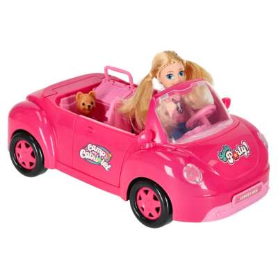 Doll car convertible pink 4 el.