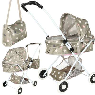 Doll pram gondola deep + bag stars