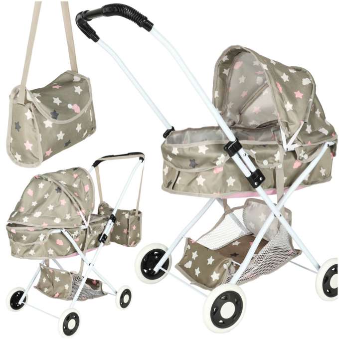 Doll pram gondola deep + bag stars