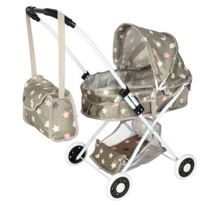 Doll pram gondola deep + bag stars