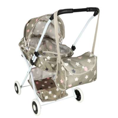 Doll pram gondola deep + bag stars