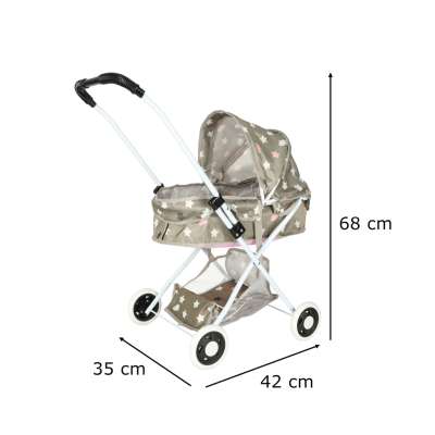 Doll pram gondola deep + bag stars