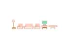 Dolls' house furniture wooden pink 3