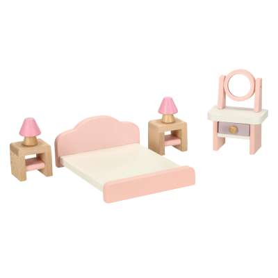 Dolls' house furniture wooden pink