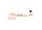 Dolls' house furniture wooden pink 5