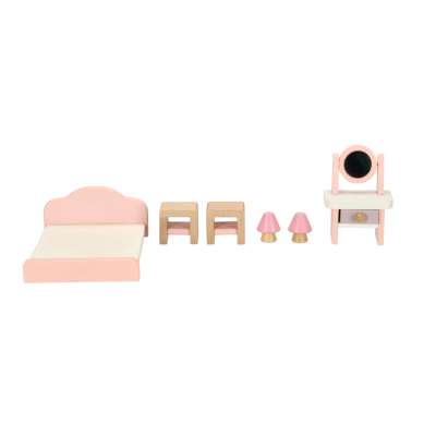 Dolls' house furniture wooden pink