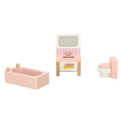 Dolls' house furniture wooden pink