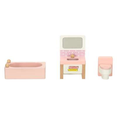 Dolls' house furniture wooden pink