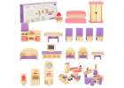 Dolls' house furniture wooden purple 1