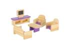 Dolls' house furniture wooden purple 4