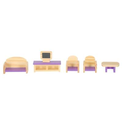 Dolls' house furniture wooden purple