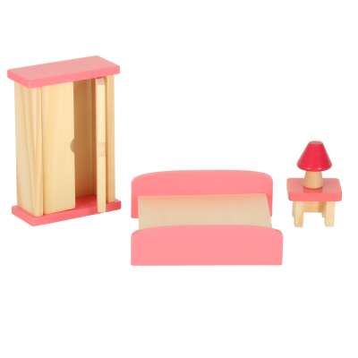 Dolls' house furniture wooden purple