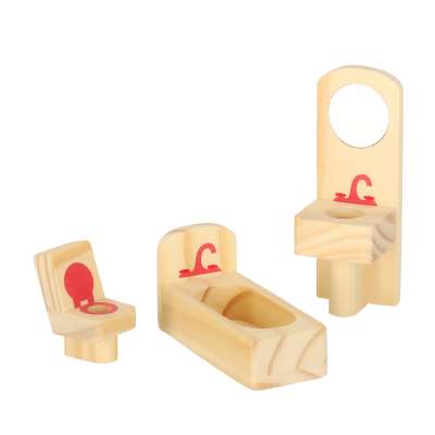 Dolls' house furniture wooden purple