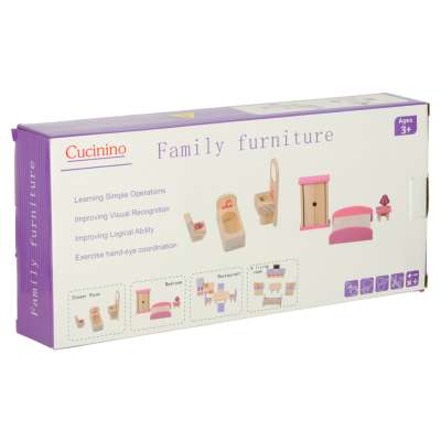 Dolls' house furniture wooden purple