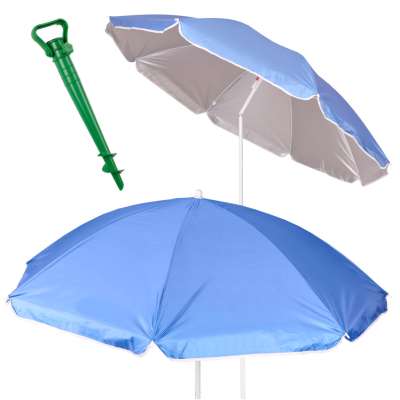 Garden beach umbrella adjustable foldable UV 150cm blue
