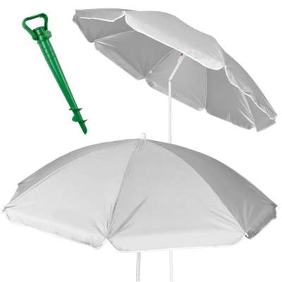 Garden beach umbrella adjustable foldable UV 150cm gray