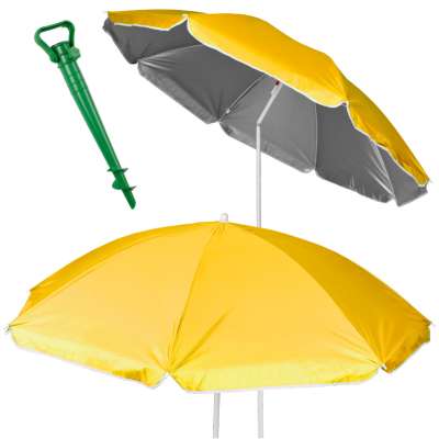 Garden beach umbrella adjustable foldable UV 150cm yellow