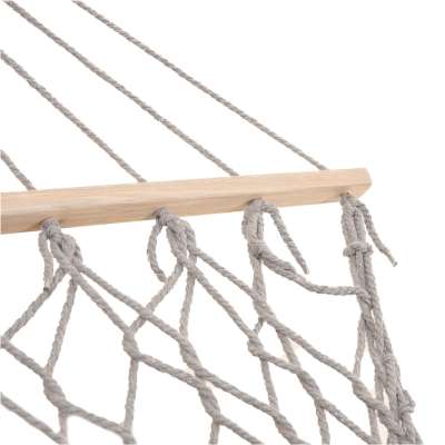 Garden hammock boho mesh tassel hanging lounger macramé 200cm grey