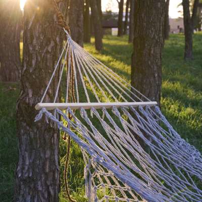 Garden hammock boho mesh tassel hanging lounger macramé 200cm grey