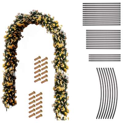Garden pergola arch holder for roses flowers ivy creepers metal 240 x 140 cm