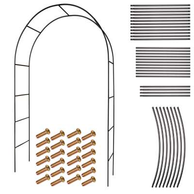 Garden pergola arch holder for roses flowers ivy creepers metal 240 x 140 cm