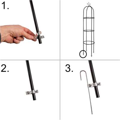 Garden pergola column column bell stand for roses climbing flowers metal 195 cm