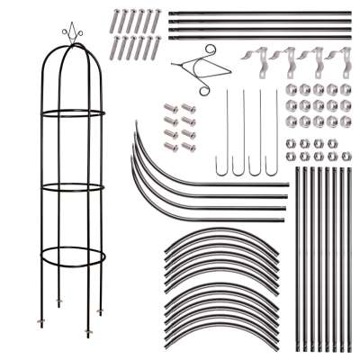 Garden pergola column column bell stand for roses climbing flowers metal 195 cm
