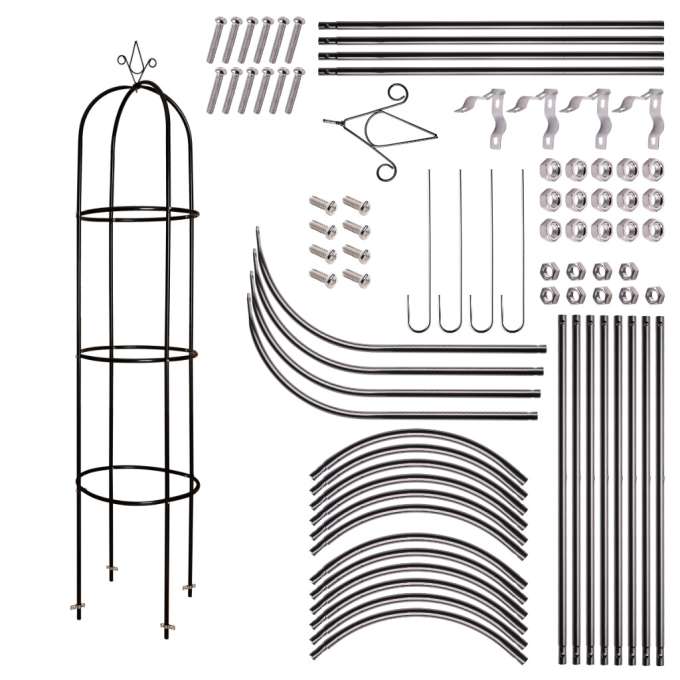 Garden pergola column column bell stand for roses climbing flowers metal 195 cm