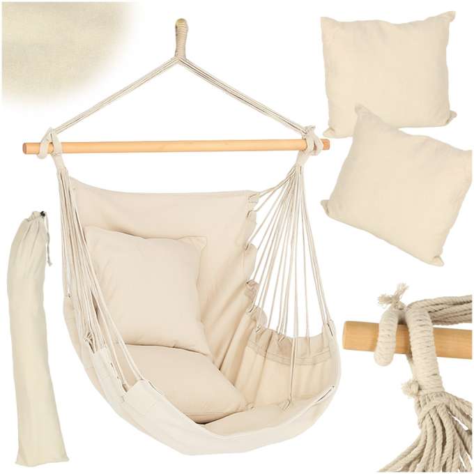 Hammock Brazilian chair with footrest 130cm beige
