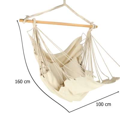 Hammock Brazilian chair with footrest 130cm beige