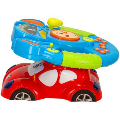 Interactive steering wheel sounds lights projector