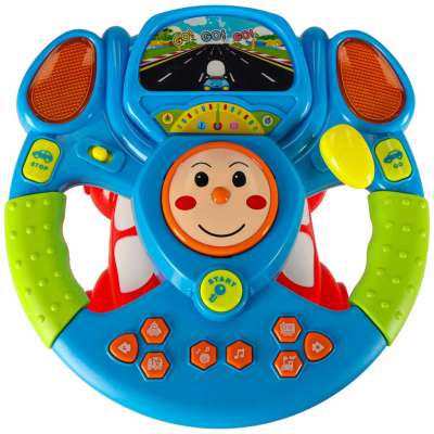 Interactive steering wheel sounds lights projector