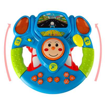 Interactive steering wheel sounds lights projector
