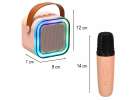 Karaoke set Bluetooth speaker microphone USB LED 6W pink 11